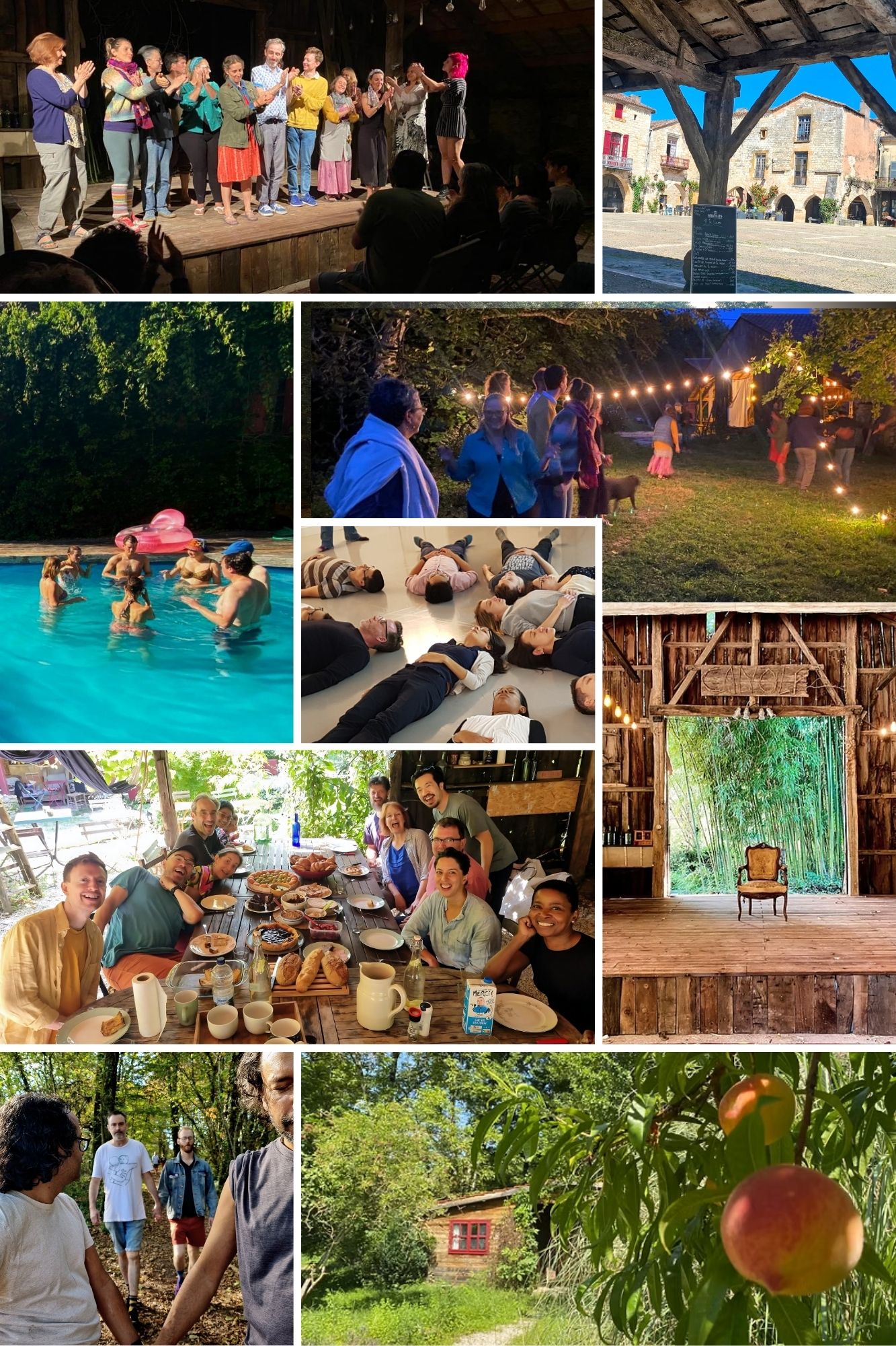 improvisation retreat in Monpazier, France, August 2024